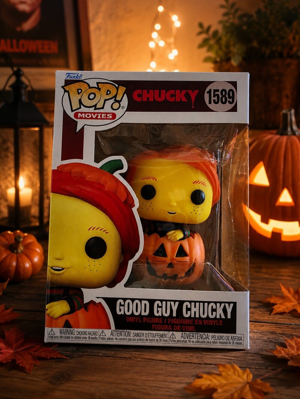 Funko Pop! Movies Good Guy Chucky #1589 Halloween Pumpkin Vinyl Figure NIB